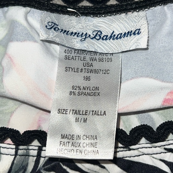 Tommy Bahama's "Ginger Flowers" Tankini, Rash Guard Top & skirt,(4pcs) size S/M - Picture 6 of 12
